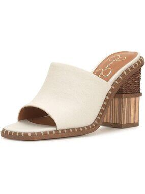 Jessica Simpson Size 10M Sandals Lendrila High Heel Mule Ivory Slip-On Stylish